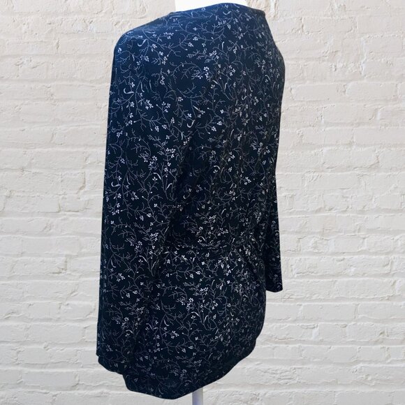 Talbots Women’s Wrap Style Blouse/Top Surplice Neck Floral 3/4 Sleeves (Sz Lg) - Picture 15 of 16